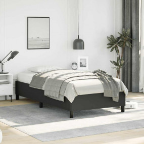 Bed Frame Black Faux leather, plywood, engineered wood ...