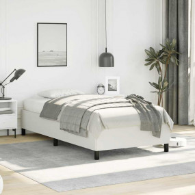 Bed Frame White Faux leather, plywood, engineered wood ...