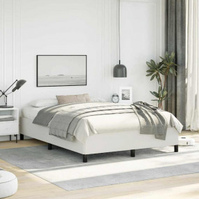 Bed Frame White Faux leather, plywood, engineered wood ...
