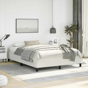 Bed Frame White Faux leather, plywood, engineered wood ...