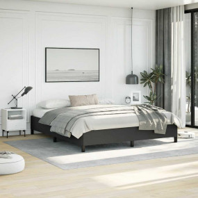 Bed Frame Black Faux leather California King Bed Frame