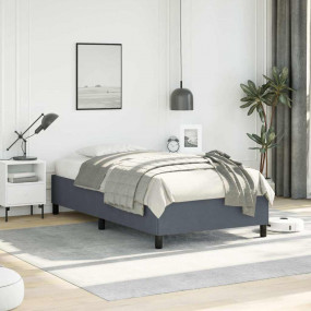 Bed Frame Dark gray Velvet (100% polyester), plywood, e...
