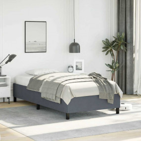 Bed Frame Dark grey Velvet (100% polyester), plywood, e...