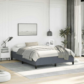 Bed Frame Dark Grey Velvet, Plywood, Engineered wood Fu...