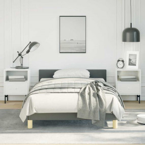 Bed Frame With Headboard Dark Grey 100% Polyester Twin ...