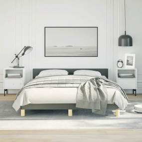 Bed Frame With Headboard Dark Grey