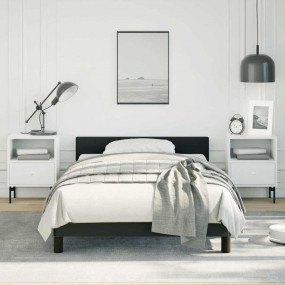 Bed Frame With Headboard Black Faux leather, plywood, e...