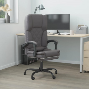 Massage Office Chair Gray Faux leather, metal, plywood ...
