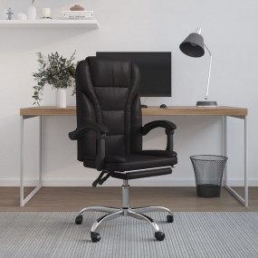 Reclining Office Chair Black Faux leather, metal, plywo...