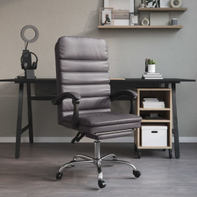 Massage Office Chair Gray Faux Leather, Metal, Plywood ...