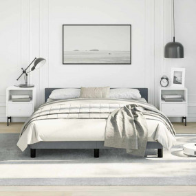 Bed Frame With Headboard Dark grey Velvet, plywood, eng...