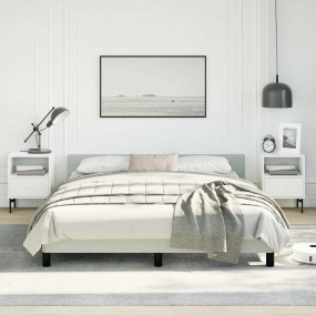 Bed Frame With Headboard Light Grey