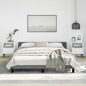 Bed Frame With Headboard Dark grey Velvet, plywood, eng...