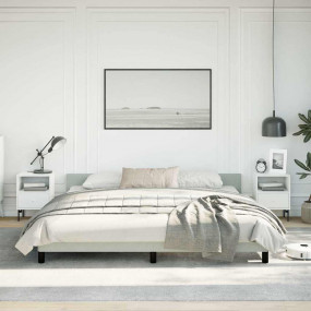 Bed Frame With Headboard Light grey