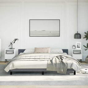 Bed Frame With Headboard Dark Grey Velvet Full Durable