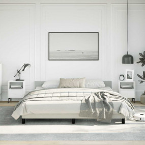 Bed Frame With Headboard Light Grey Velvet, Engineered ...