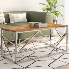 Coffee Table Silver Stainless Steel Medium Coffee Table