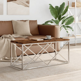 Coffee Table Silver and Varied Browns