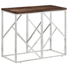 Console Table Silver Stainless Steel and Solid Reclaime...