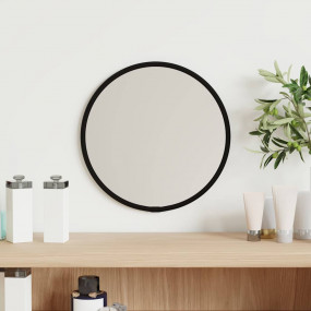 Wall Mirror Black PVC, Glass Compact Durable Wall Mirro...