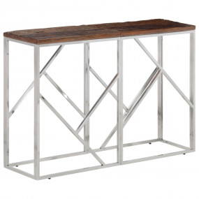 Console Table Silver Stainless Steel, Solid Sleeper Woo...