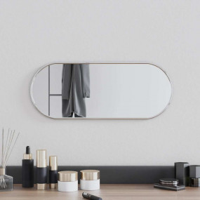 Wall Mirror Silver Glass, PVC 19.7 x 7.9 in Wall mounti...