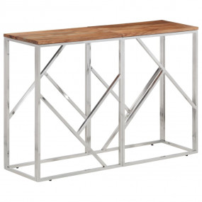 Console Table Silver, Natural Acacia