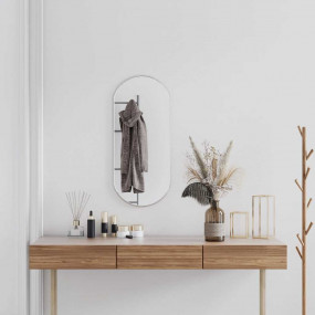 Wall Mirror Silver Glass, PVC 31.5 x 13.8 in Wall mount...