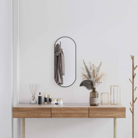 Wall Mirror Black Glass, PVC 27.6 x 11.8 in Wall mounti...