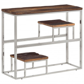 Console Table Silver Stainless Steel, Solid Sleeper Woo...