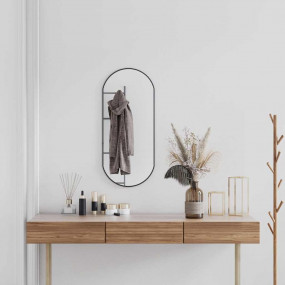 Wall Mirror Black Glass, PVC 31.5 x 13.8 in Wall Mirror...