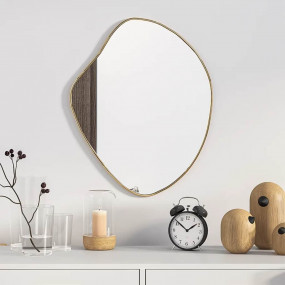 Wall Mirror Gold Glass, PVC 19.7 x 15.7 in Wall mountin...