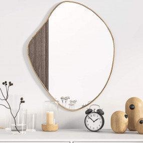 Wall Mirror Gold Glass, PVC Medium Wall mounting Wall M...