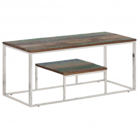 Coffee Table Silver, Varied Wood Tones