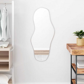 Wall Mirror Silver Glass, PVC 35.4 x 15.7 in Wall mount...
