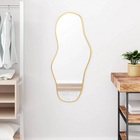 Wall Mirror Gold Glass, PVC 35.4 x 15.7 in Wall Mirror ...