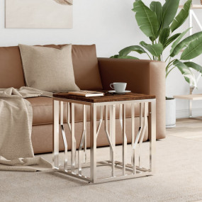 Coffee Table Silver, Multicolor Stainless steel, Solid ...