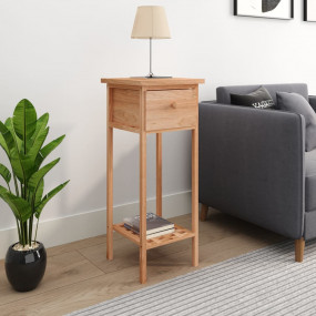 Side Table With Drawer Walnut Solid walnut wood Tall Si...
