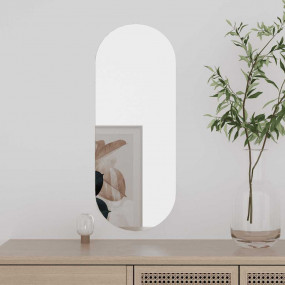 Wall Mirror Transparent Glass 7.9 x 19.7 in Wall mounti...
