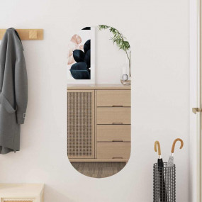 Wall Mirror Transparent Glass 11.8x27.6 in Classic/Trad...
