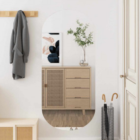 Wall Mirror Transparent Glass 17.7 x 39.4 in Wall Mirro...