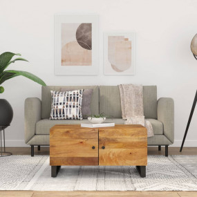 Coffee Table Honey Brown Solid Mango Wood, Engineered W...