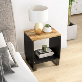 Coffee Table Natural Mango Wood and Black