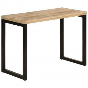 Dining Table Mango wood finish, Black frame Solid mango...