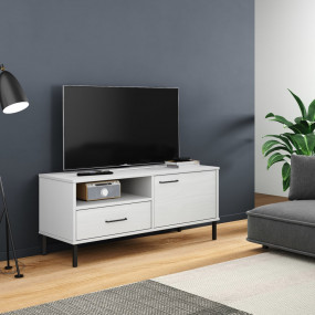 TV Cabinet White Solid pine wood, metal Standard TV Cab...