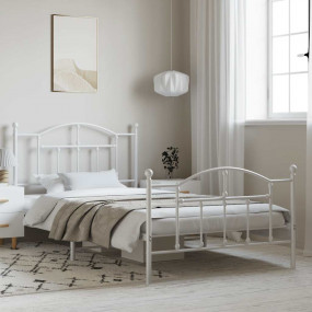 Bed Frame White Powder-coated steel 39.4 x 78.7 in Bed ...