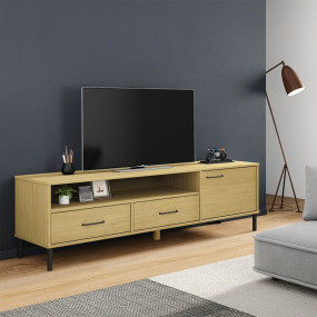 TV Cabinet Brown Solid pine wood, metal Medium TV Cabin...