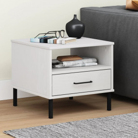 Bedside Table White Solid Pine Wood 19.7 x 19.7 x 17.7 ...