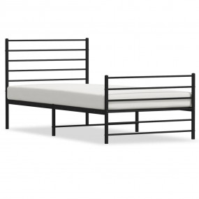 Bed Frame Black Powder-Coated Steel Twin XL Bed Frame
