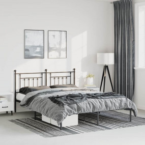 Bed Frame Black Steel King Size Bed Frame Rectangular
